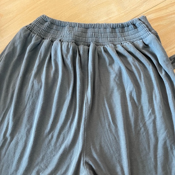 Lulus Flowing With It Slate Blue Tie-Front Culotte Pants - Picture 6 of 11